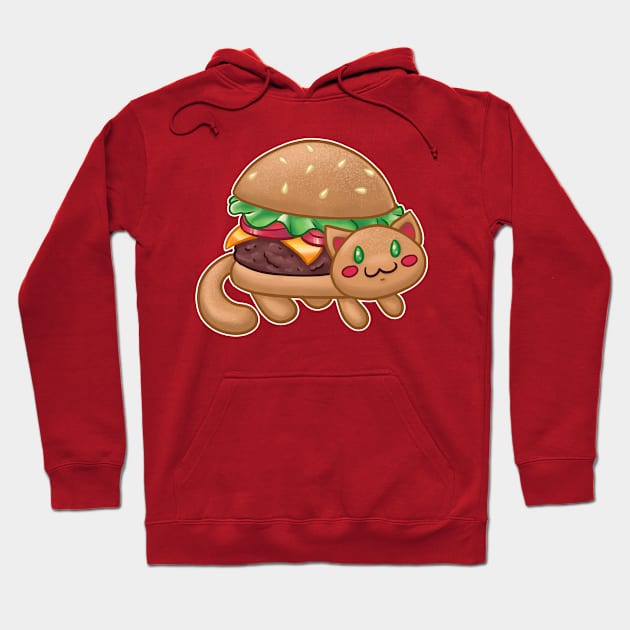 Burger Cat (Catfood Series) Hoodie by klawzie